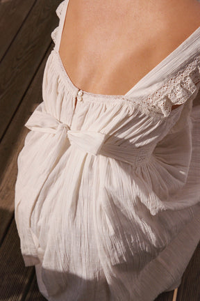 Sadie Pinafore Dress in Vintage Creme ~ Bespoke design