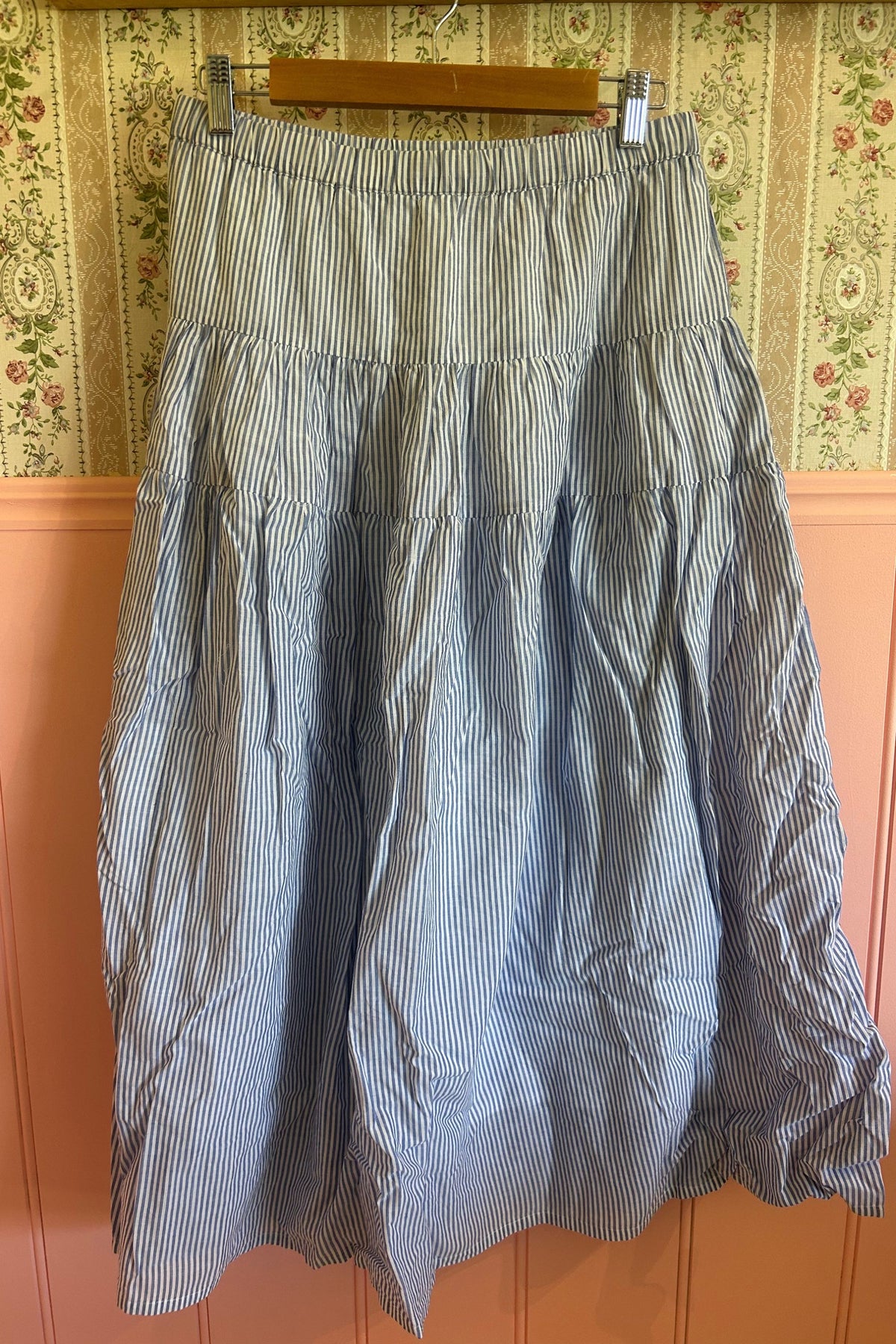 Midi Skirt in Bluebell Stripe