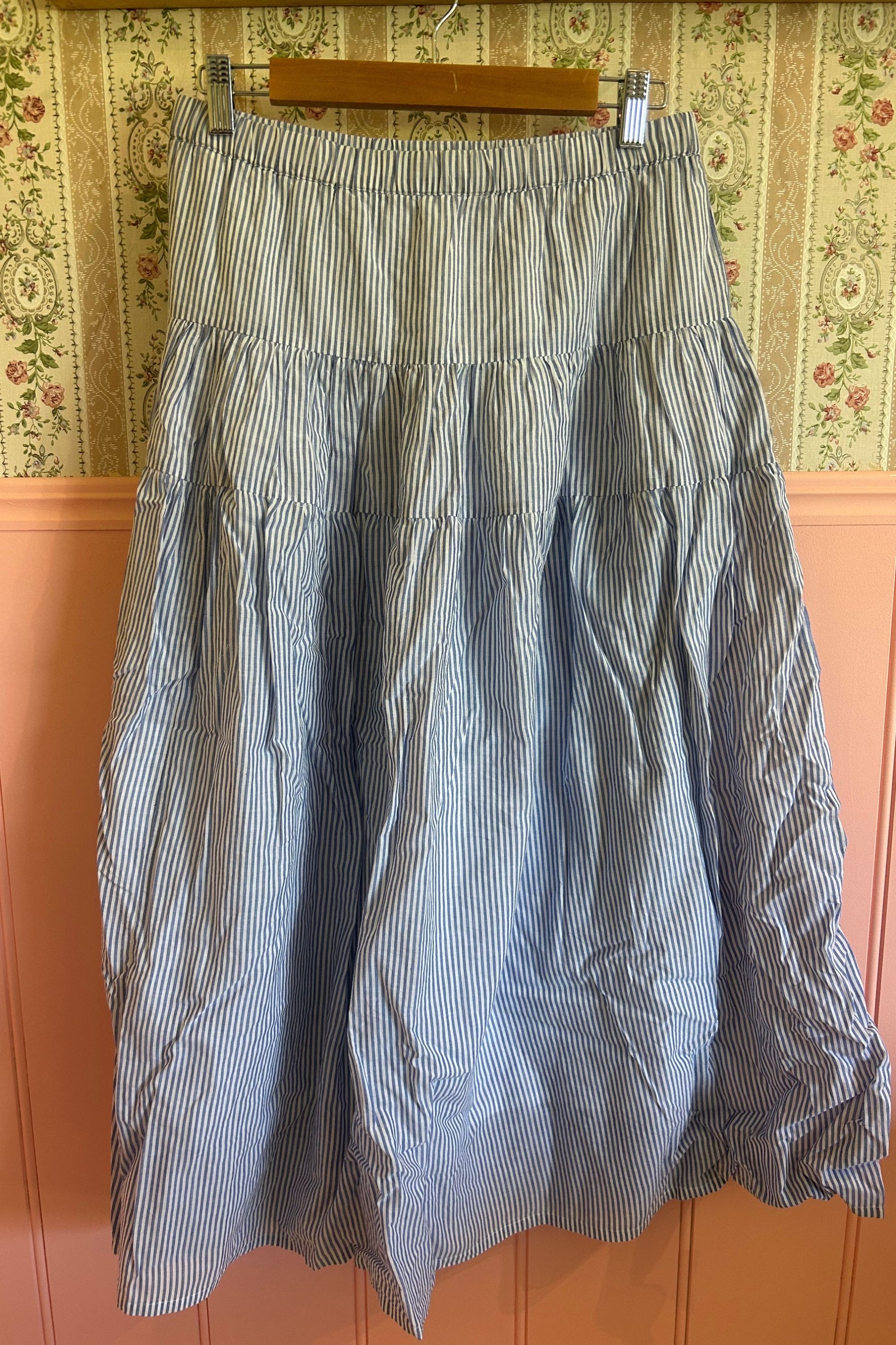 Midi Skirt in Bluebell Stripe