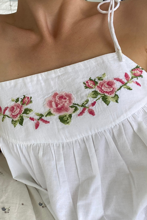 Mary Lou Tie Top in Cross Stitch Embroidery