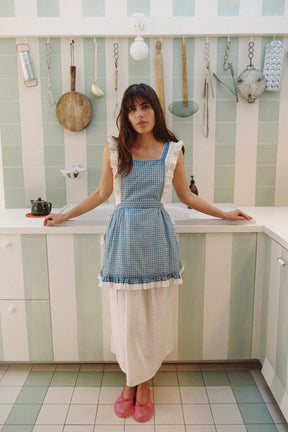 House Apron in Livia Blue Gingham ~ Limited edition