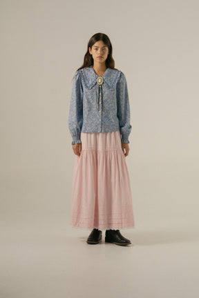 Yuri Skirt in Rosewater Stripe