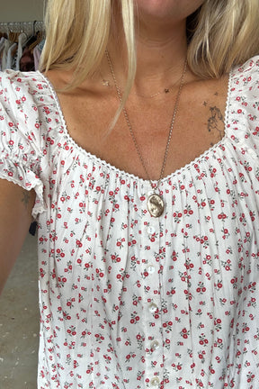 Naya Mini dress in Red Rosebud Flower