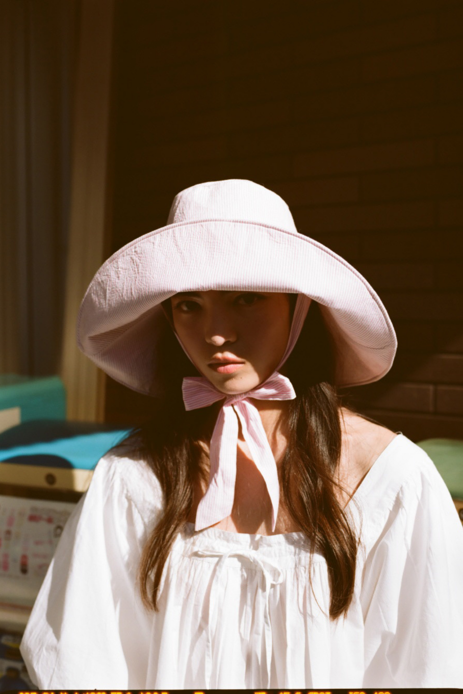 Nao Sun Hat in Rosewater Stripe