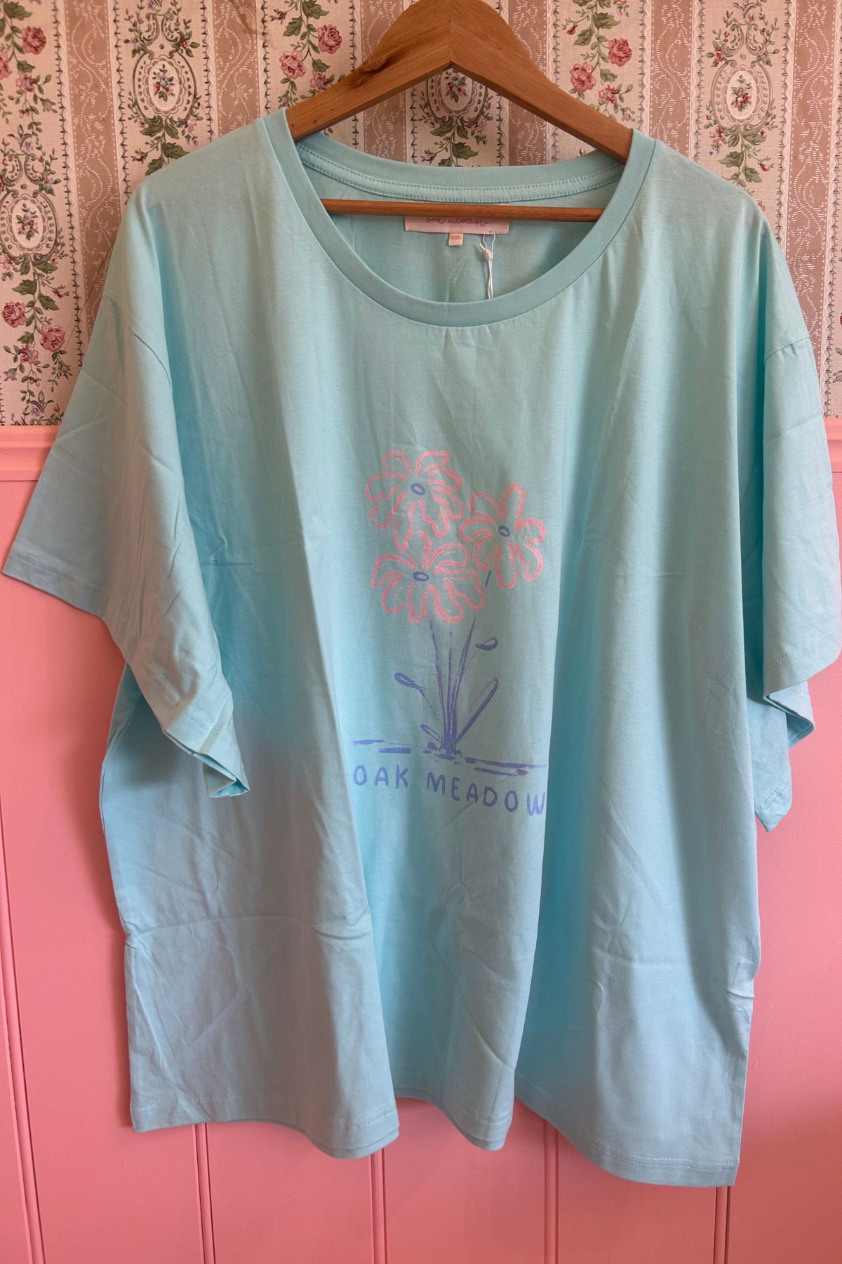Oak Meadow Tee in Aqua- XXL