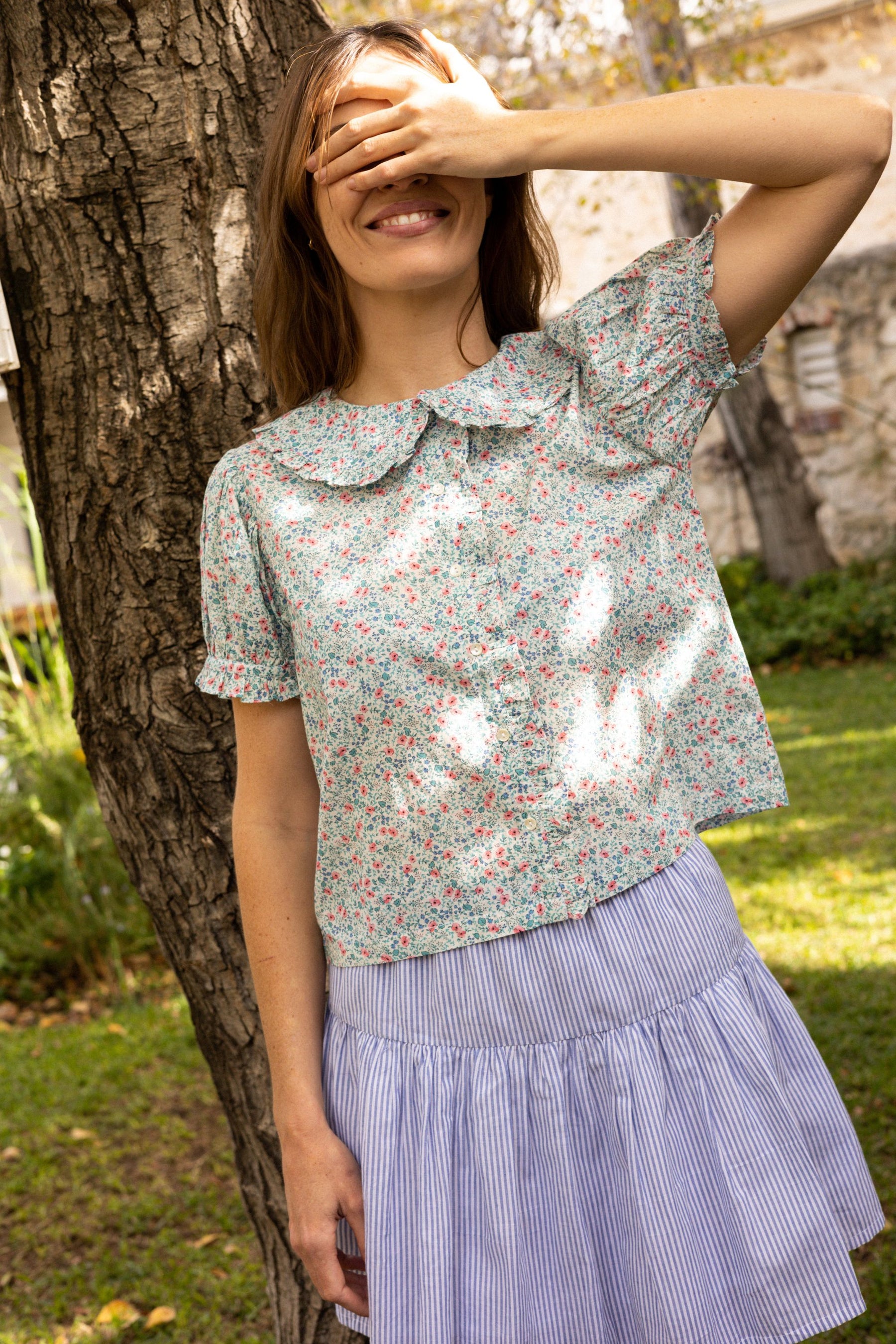 Billie Blouse in Cornflower Meadow