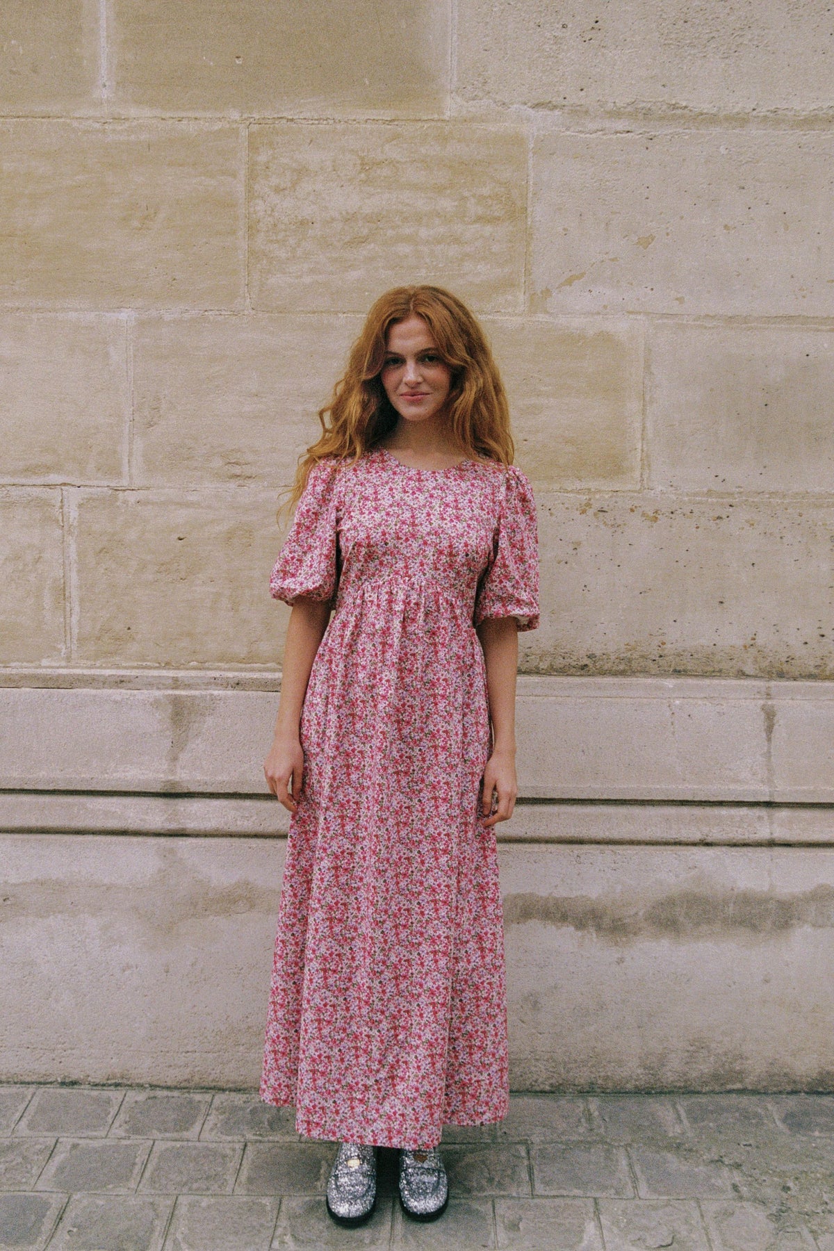 Paloma Midi Dress in Plum Rose