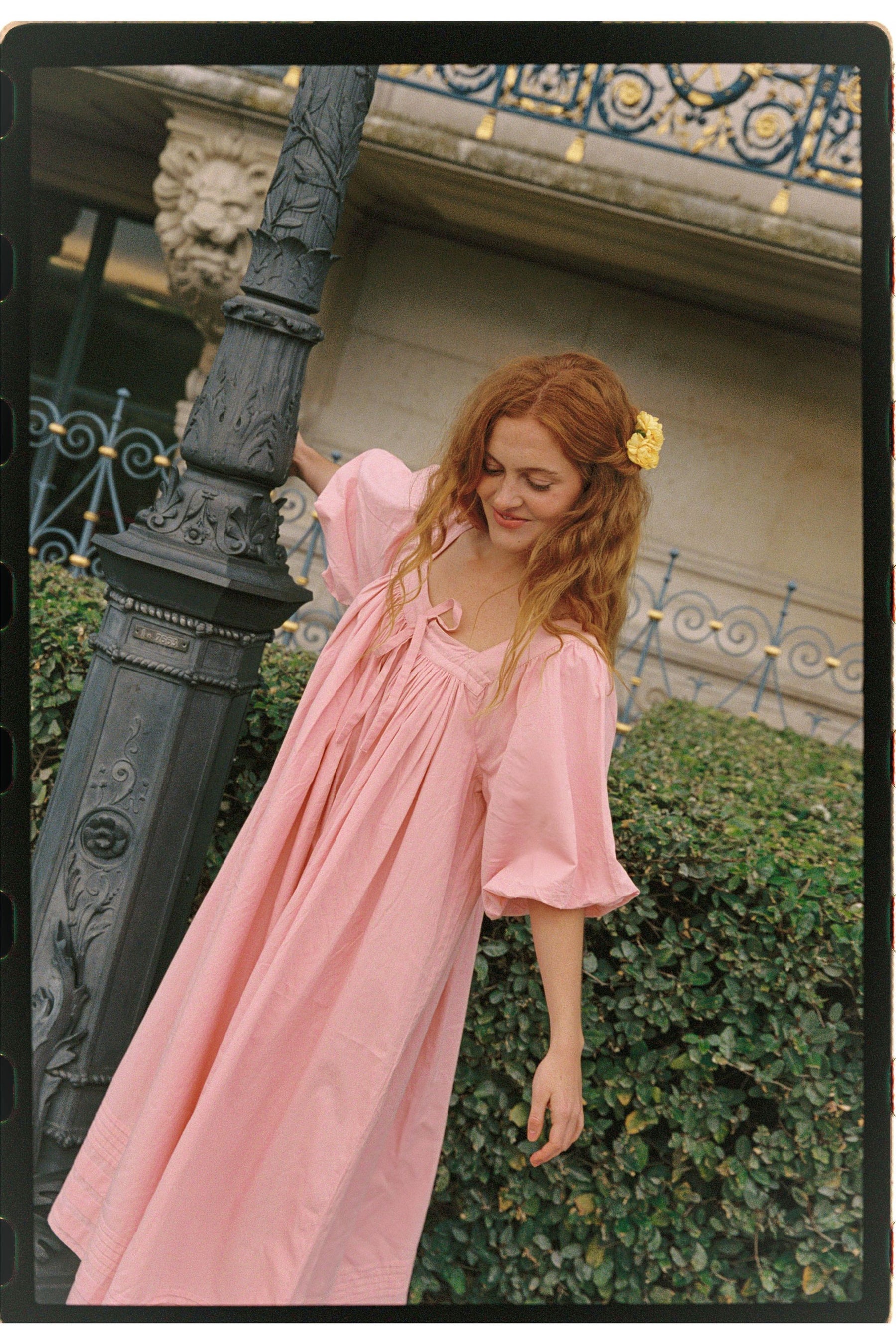 Celine Midi Dress in Flora Pink