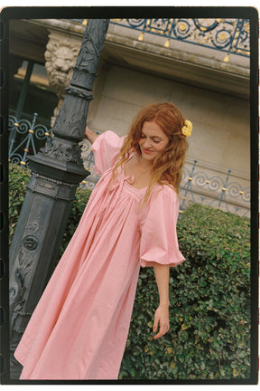 Celine Midi Dress in Flora Pink