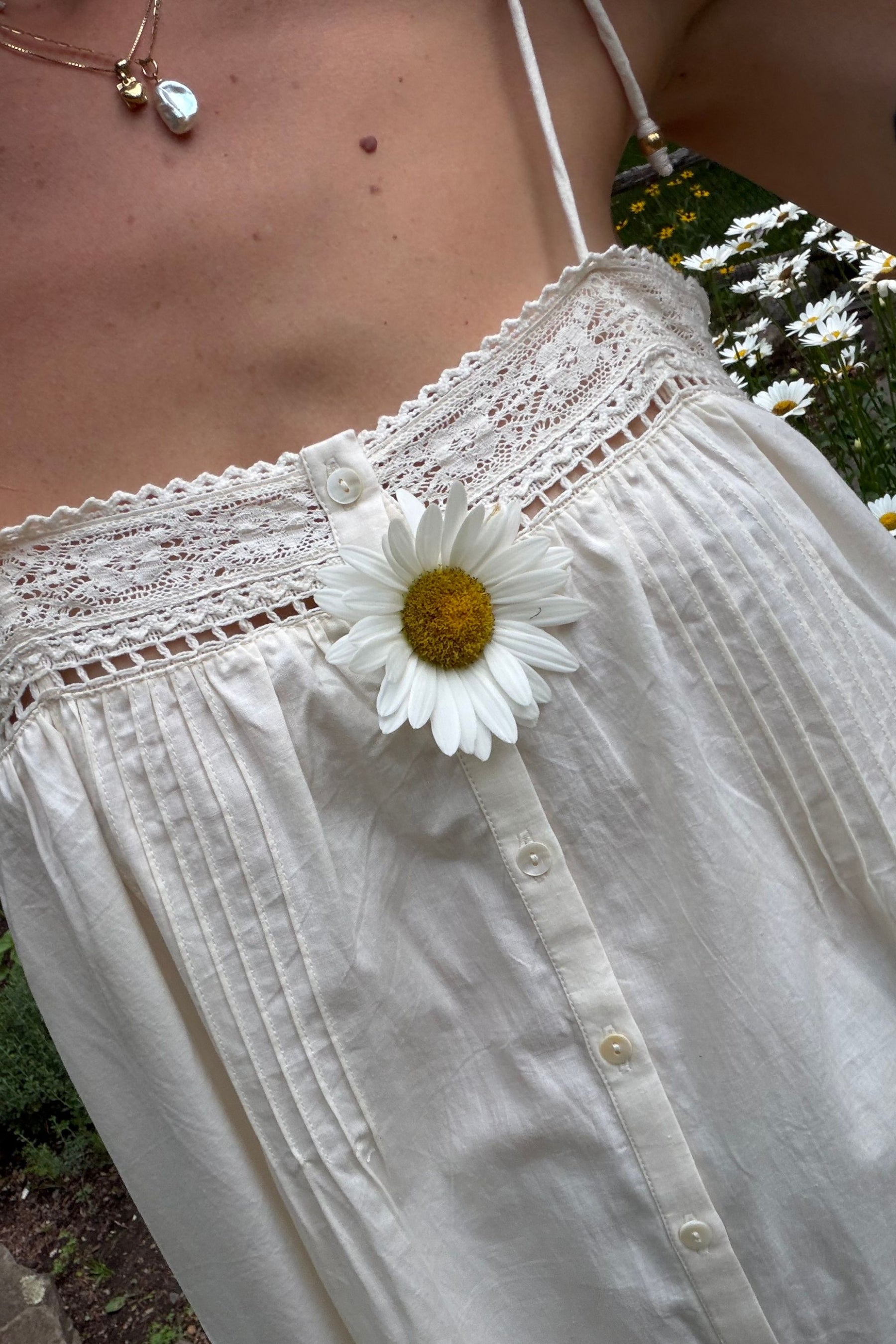 Mila Tie Dress in Antique Cream