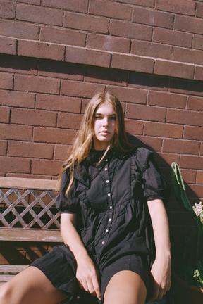 Rumi Mini Dress in Midnight Noir