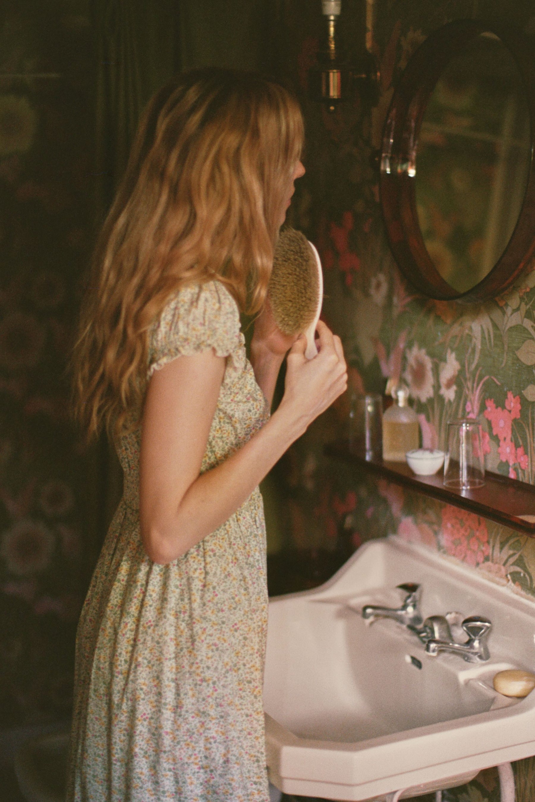 Halle Midi Dress in Apple Florette