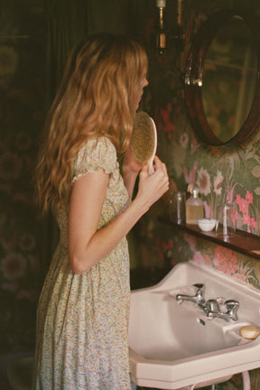 Halle Midi Dress in Apple Florette