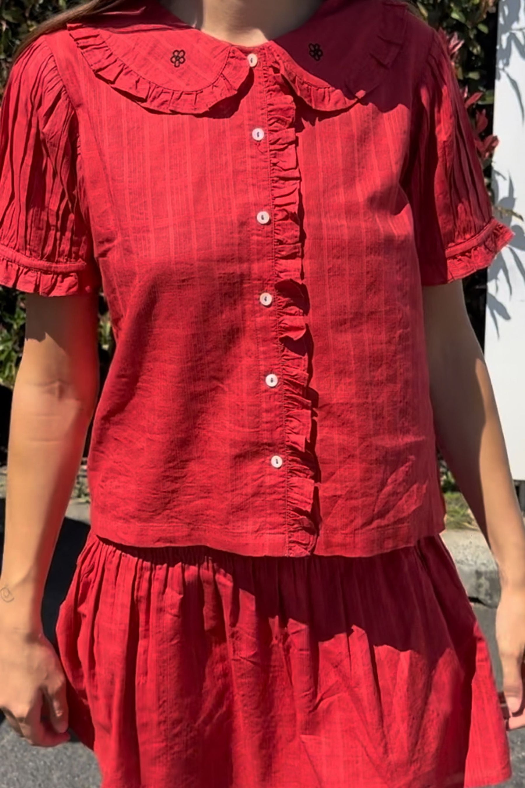 Billie Blouse in Ruby Red