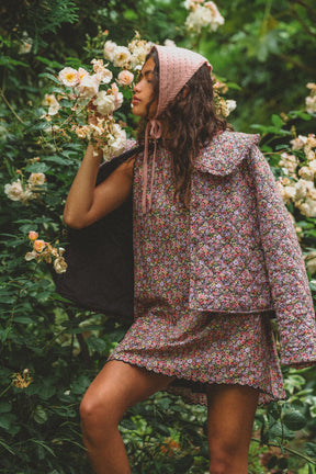 Margot Quilted Jacket in Midnight Garden