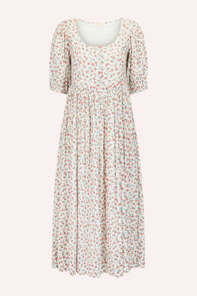 Laney Midi Dress in Clementine flower