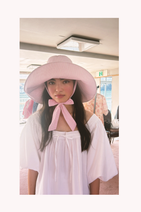 Nao Sun Hat in Rosewater Stripe