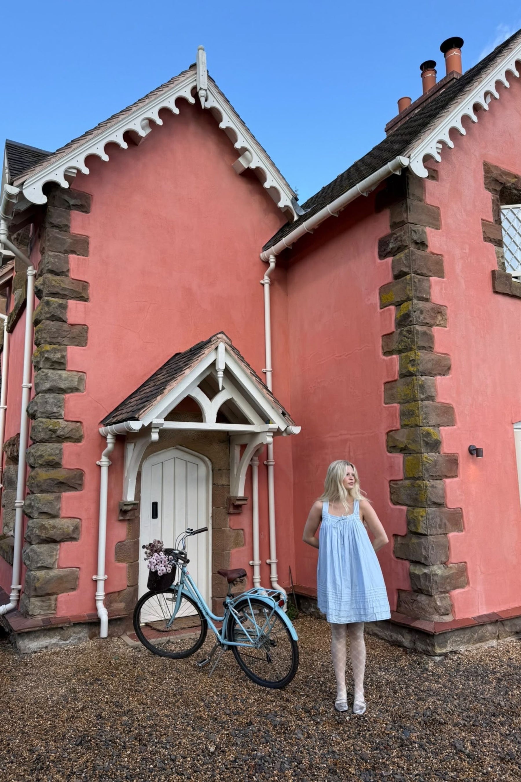 Brookside Mini Dress In Baby blue