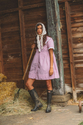 Inka Mini Dress in Cottage Red Stripe
