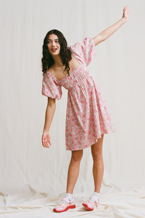 Ella Mini Dress in Pink Dahlia