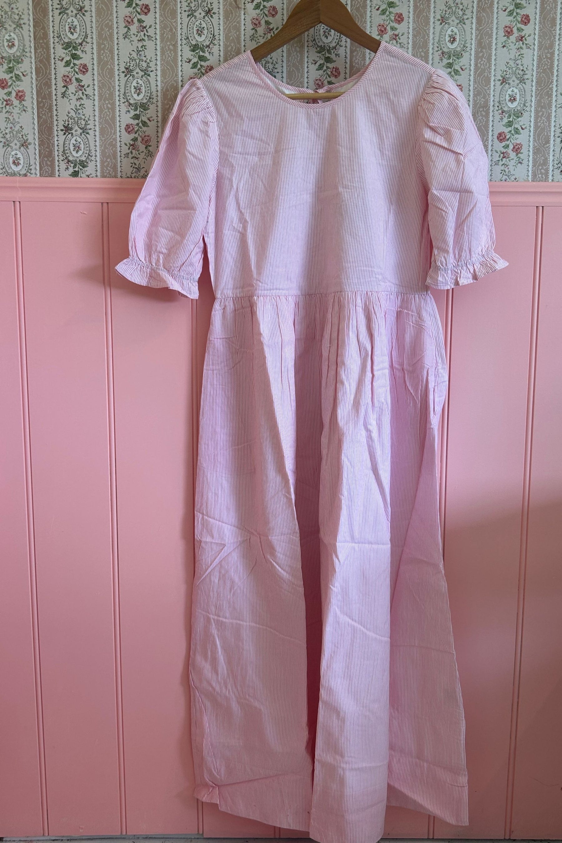 Mimi Midi Dress in Rosewater Stripe