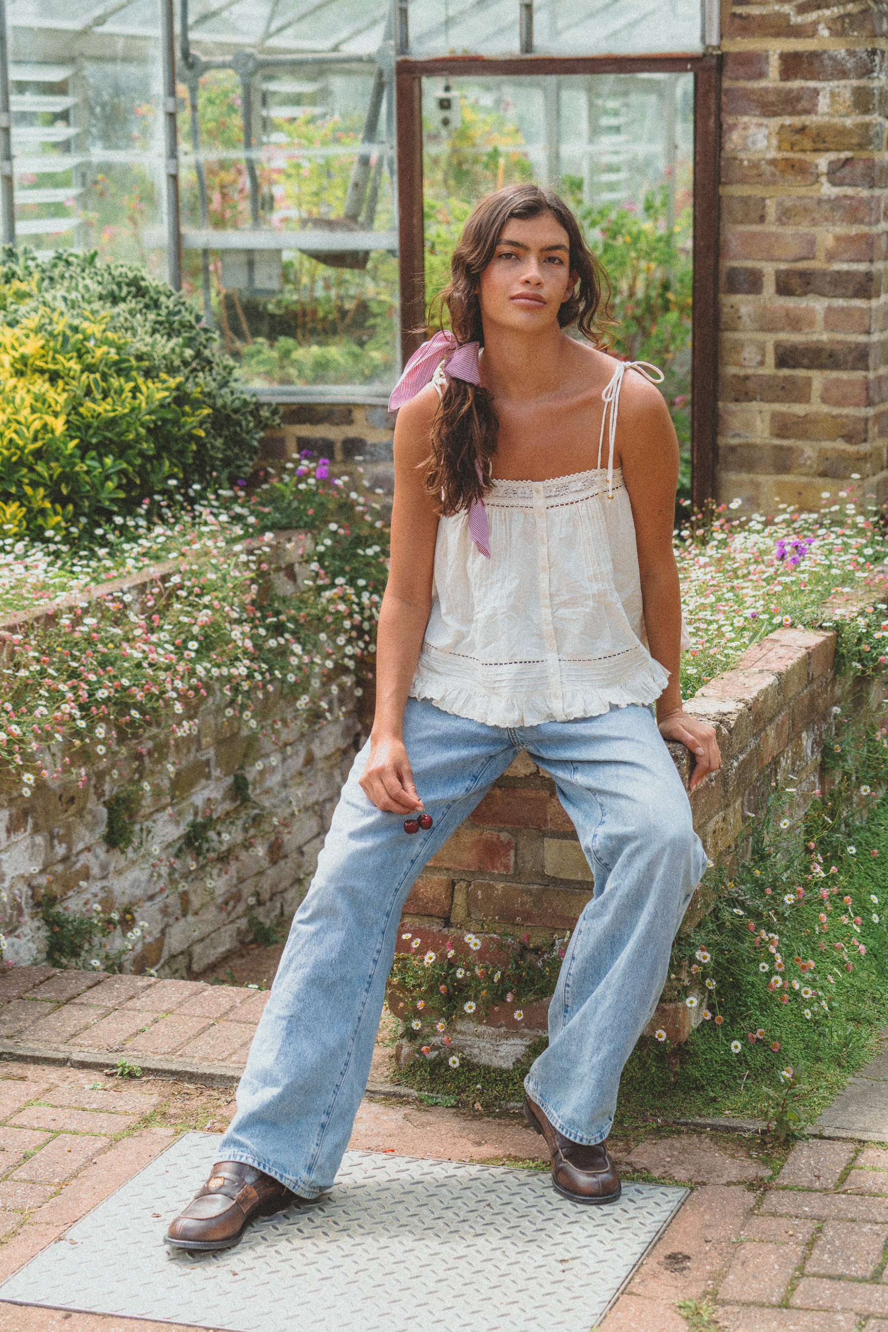 Mila Tie Top in Antique Cream