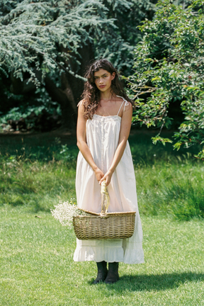 Mila Tie Dress in Antique Cream