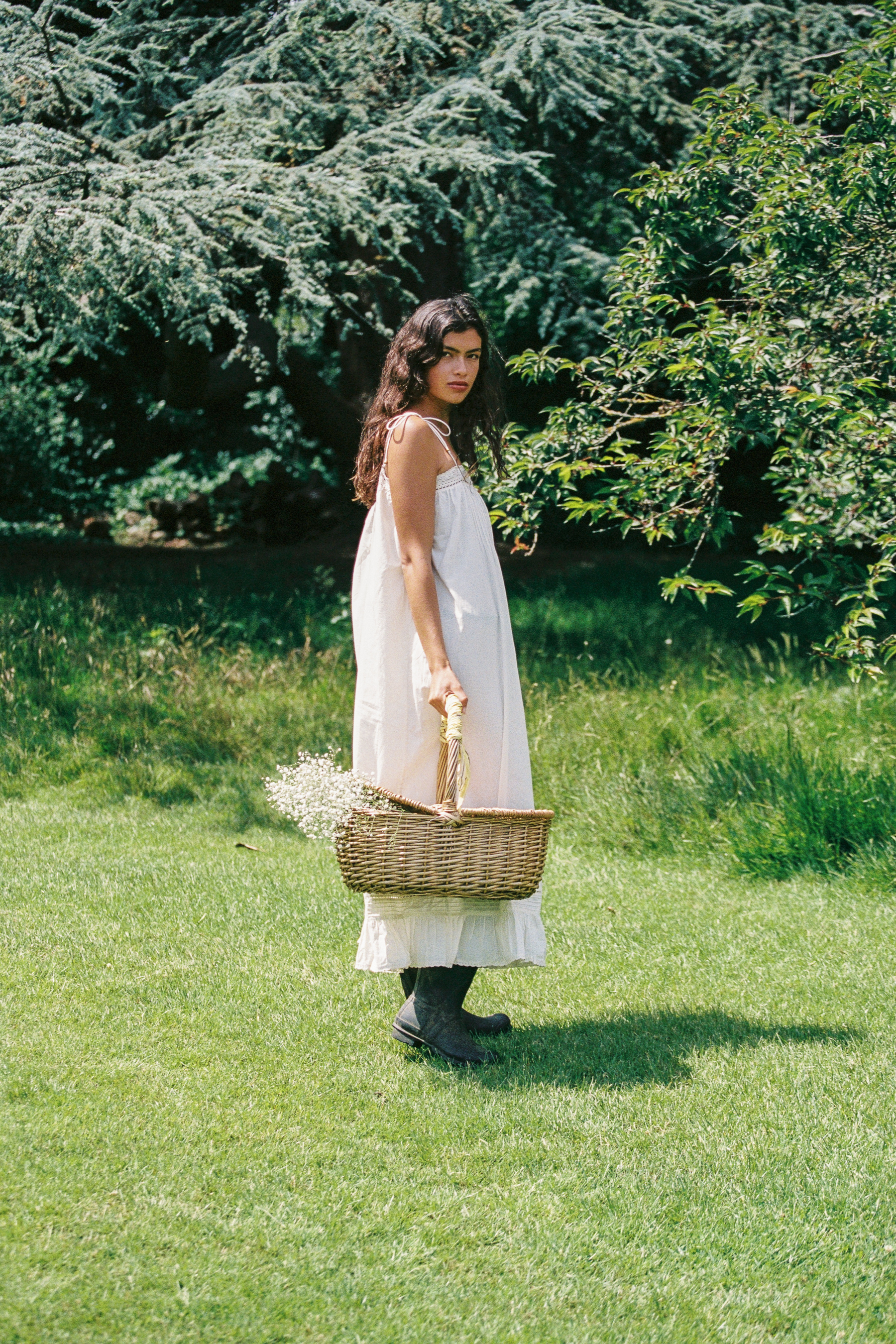 Mila Tie Dress in Antique Cream