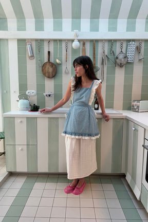 House Apron in Livia Blue Gingham ~ Limited edition