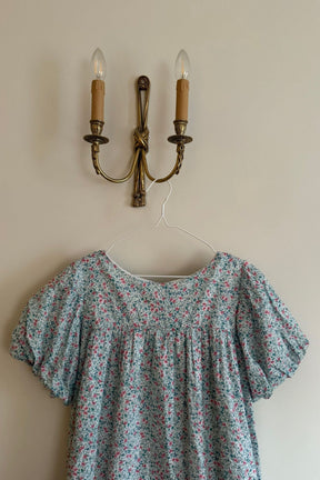Andi Puff Dress- Tall in Cornflower Meadow