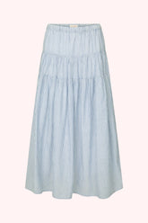 Maple Midi Skirt in Bluebell Stripe