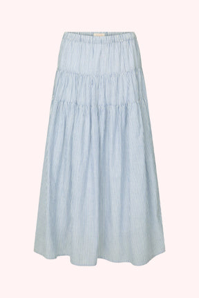 Maple Midi Skirt in Bluebell Stripe
