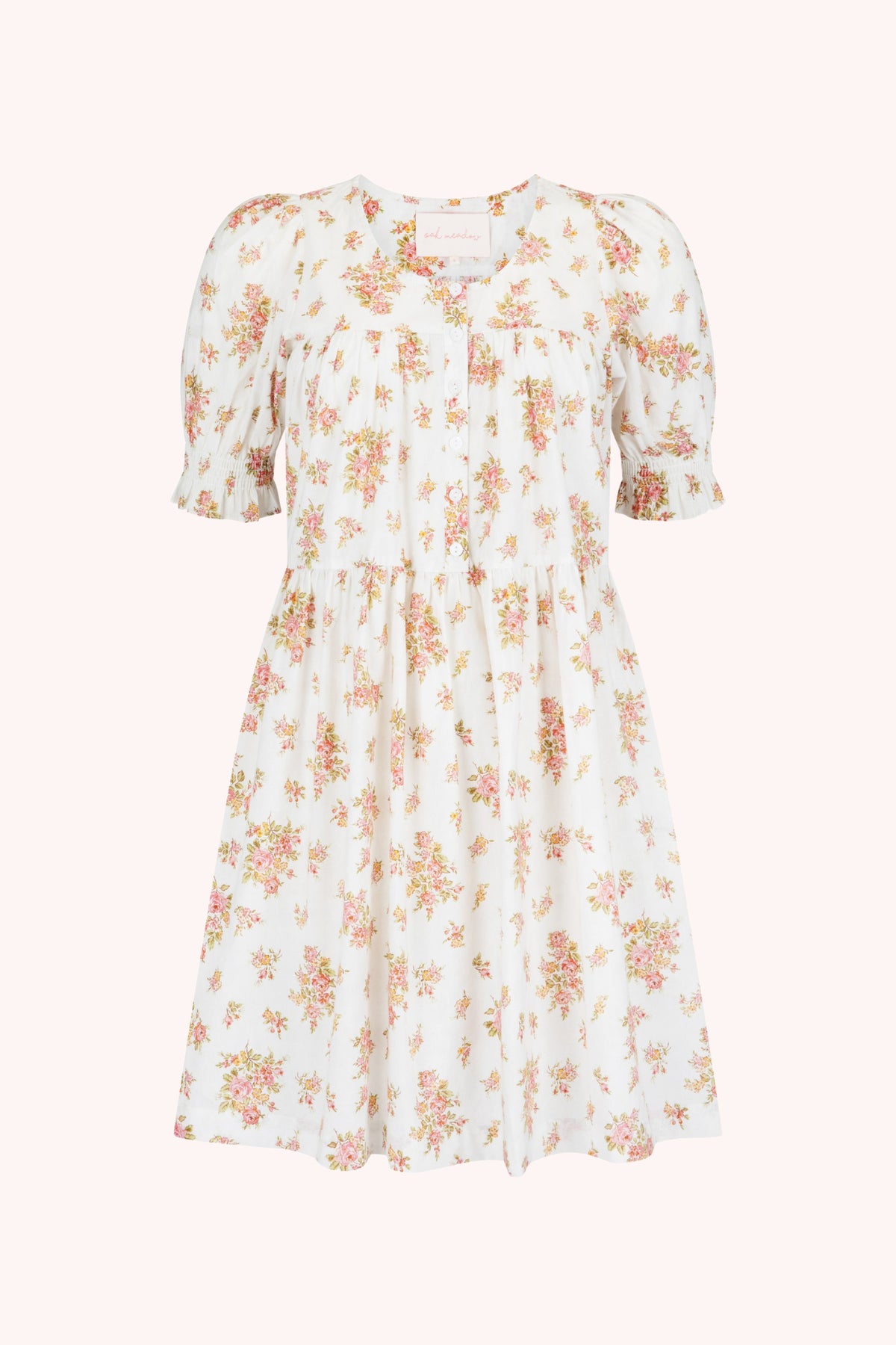 Holly Mini Dress in Della Floral Blush