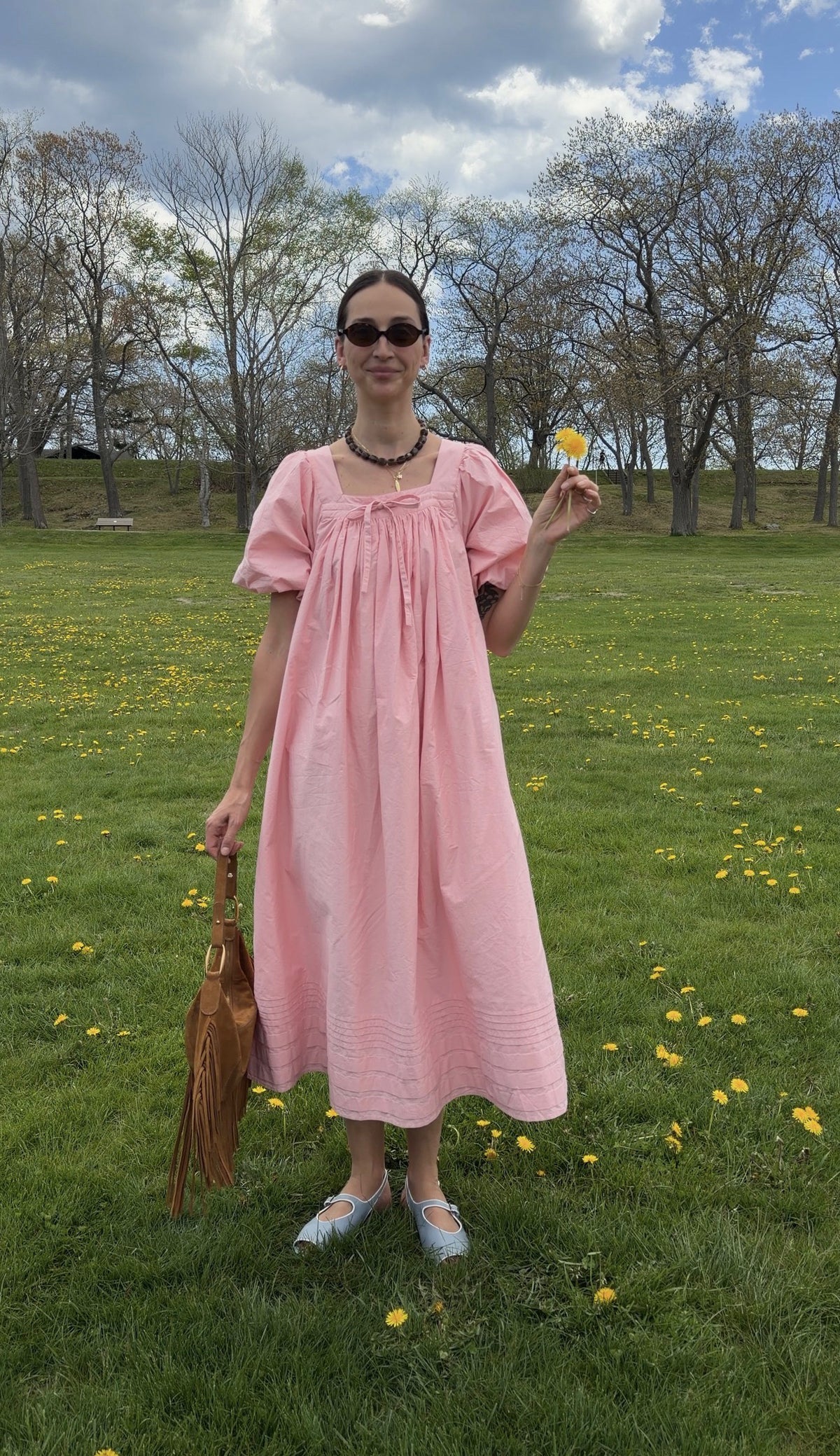 Celine Midi Dress in Flora Pink