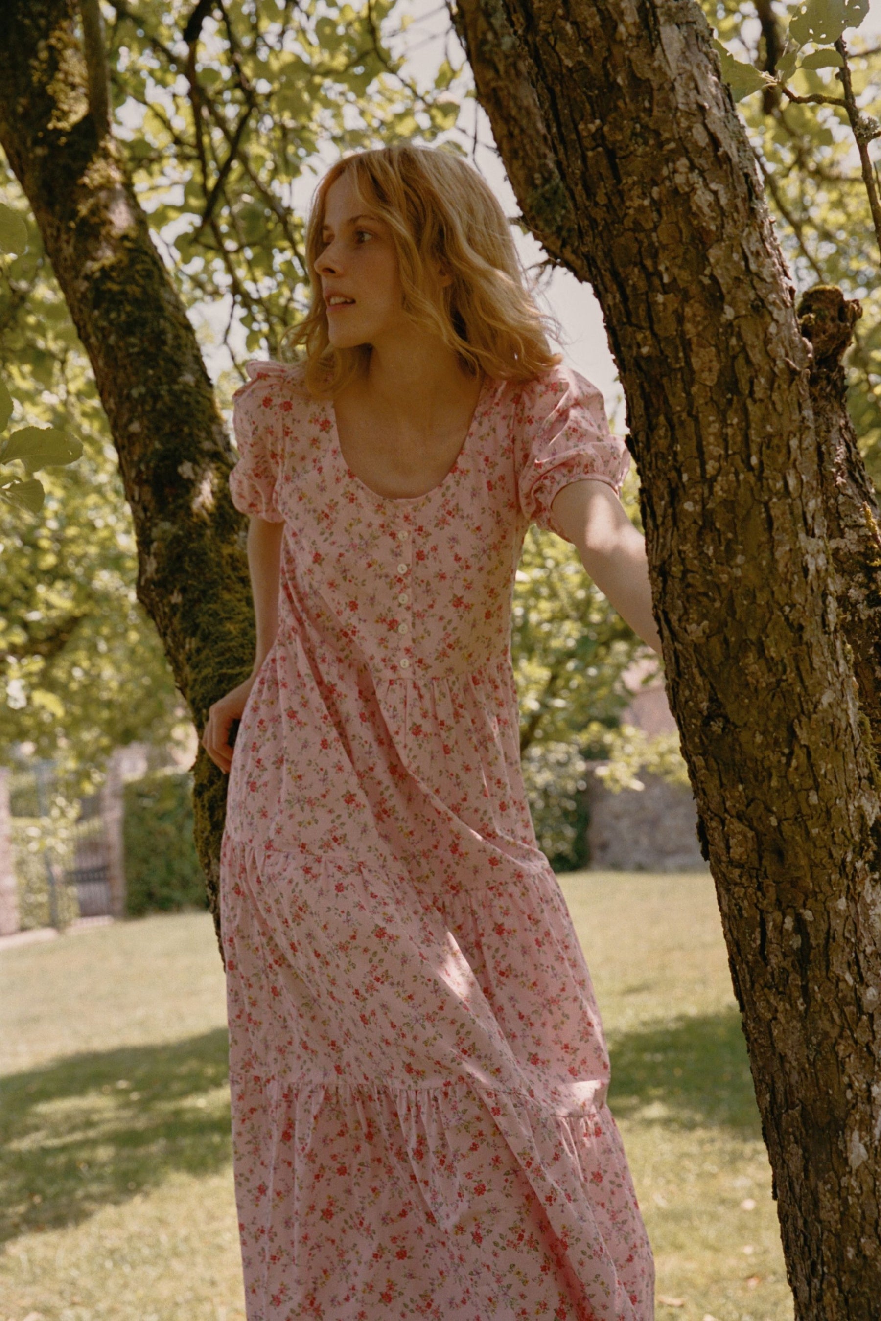 Lola Day Dress in Blossom Pink Floral