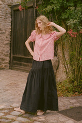 Yuri Skirt in Black Cotton Poplin