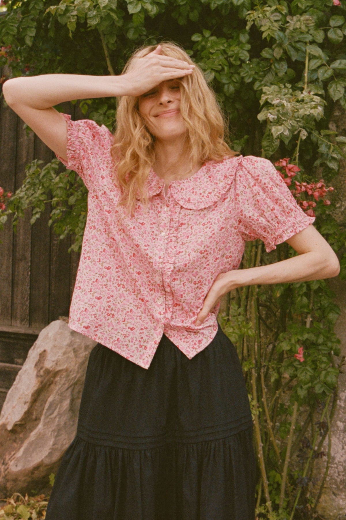 Billie Blouse in Millie Rose
