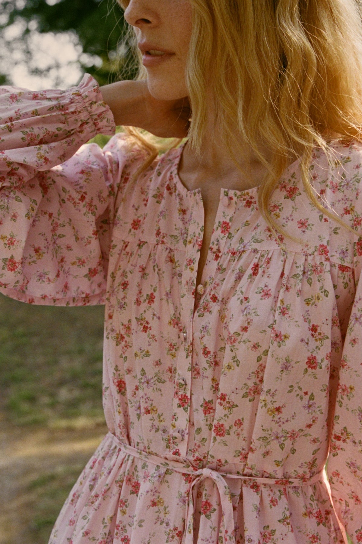 Ava Maxi Dress in Blossom Pink Floral