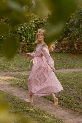 Ava Maxi Dress in Blossom Pink Floral