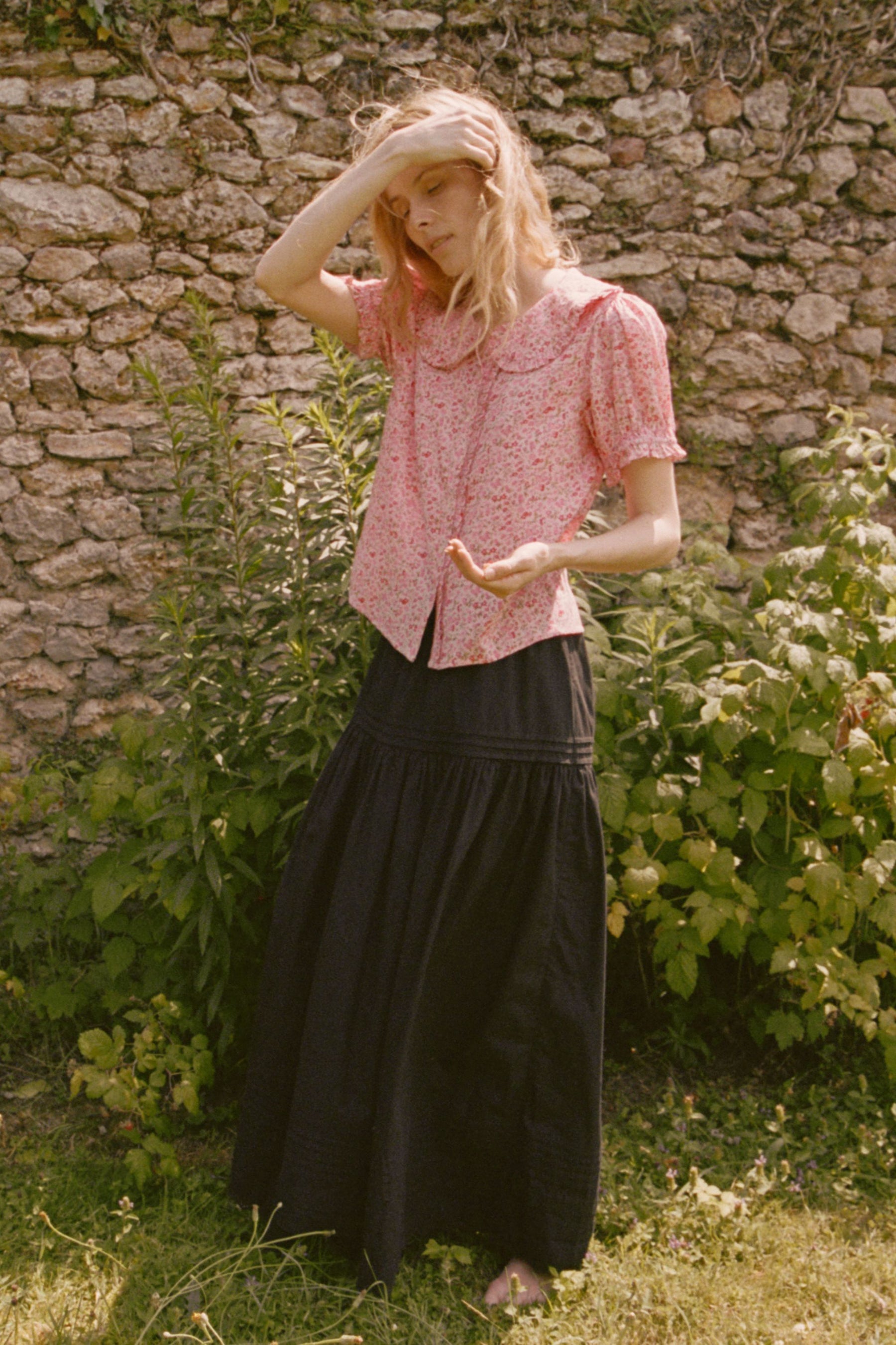Yuri Skirt in Black Cotton Poplin