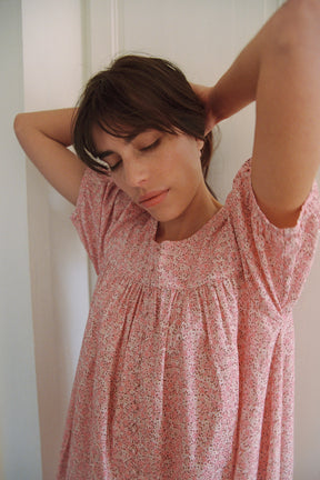Mini Puff Dress - Tall in Rosie Floral