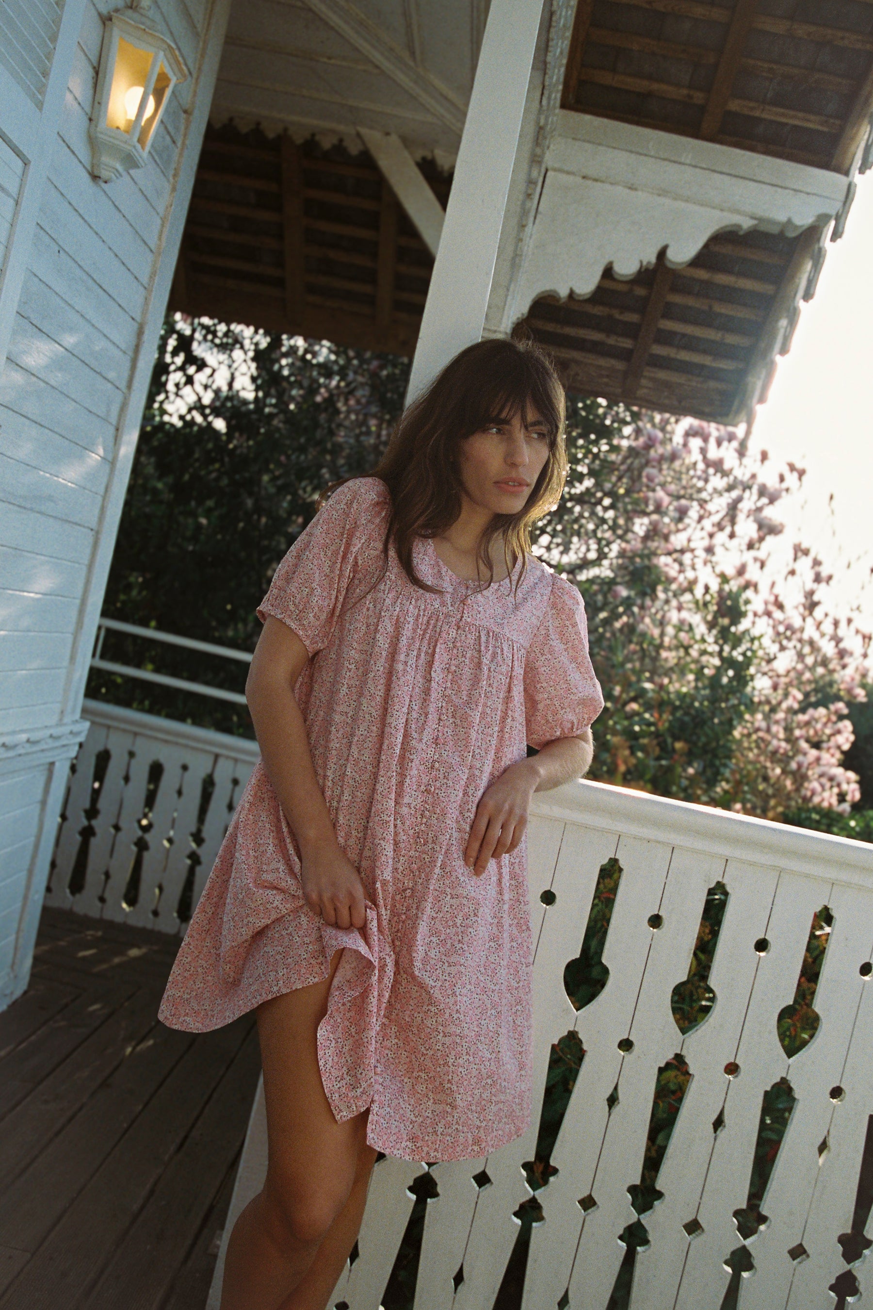 Mini Puff Dress - Tall in Rosie Floral