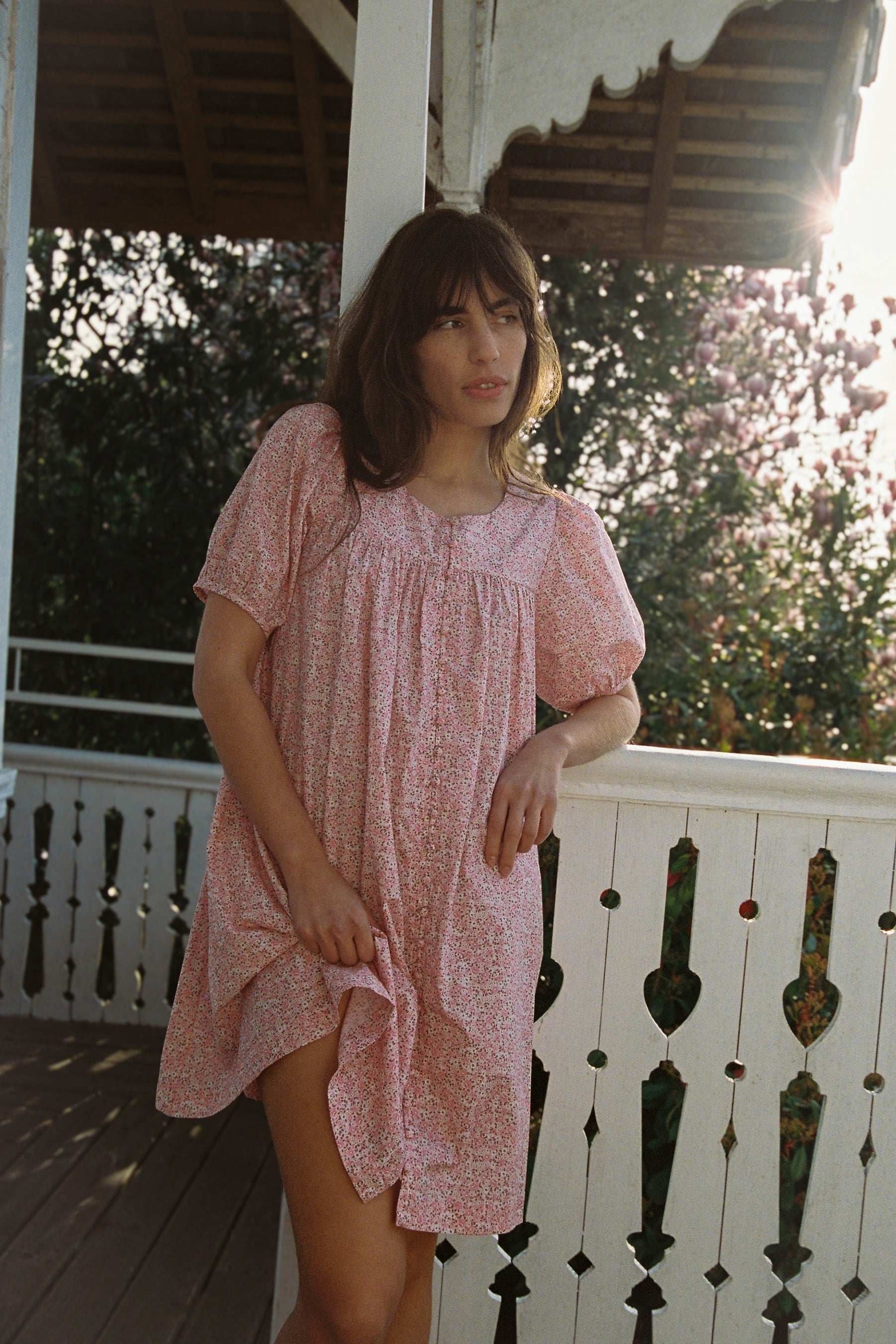 Mini Puff Dress - Tall in Rosie Floral