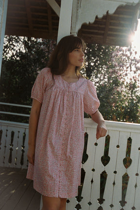 Mini Puff Dress - Tall in Rosie Floral