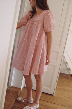 Mini Puff Dress - Tall in Rosie Floral