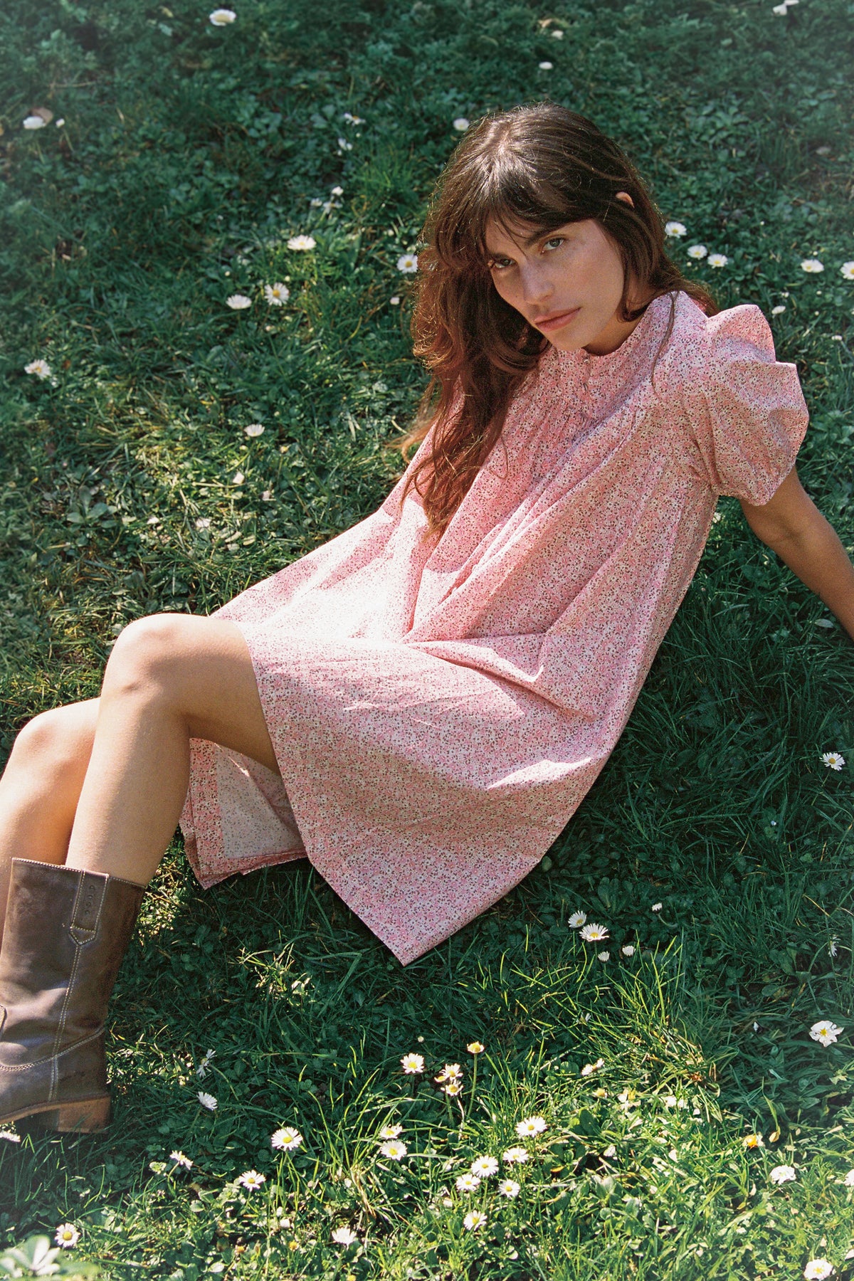 Mini Puff Dress - Tall in Rosie Floral