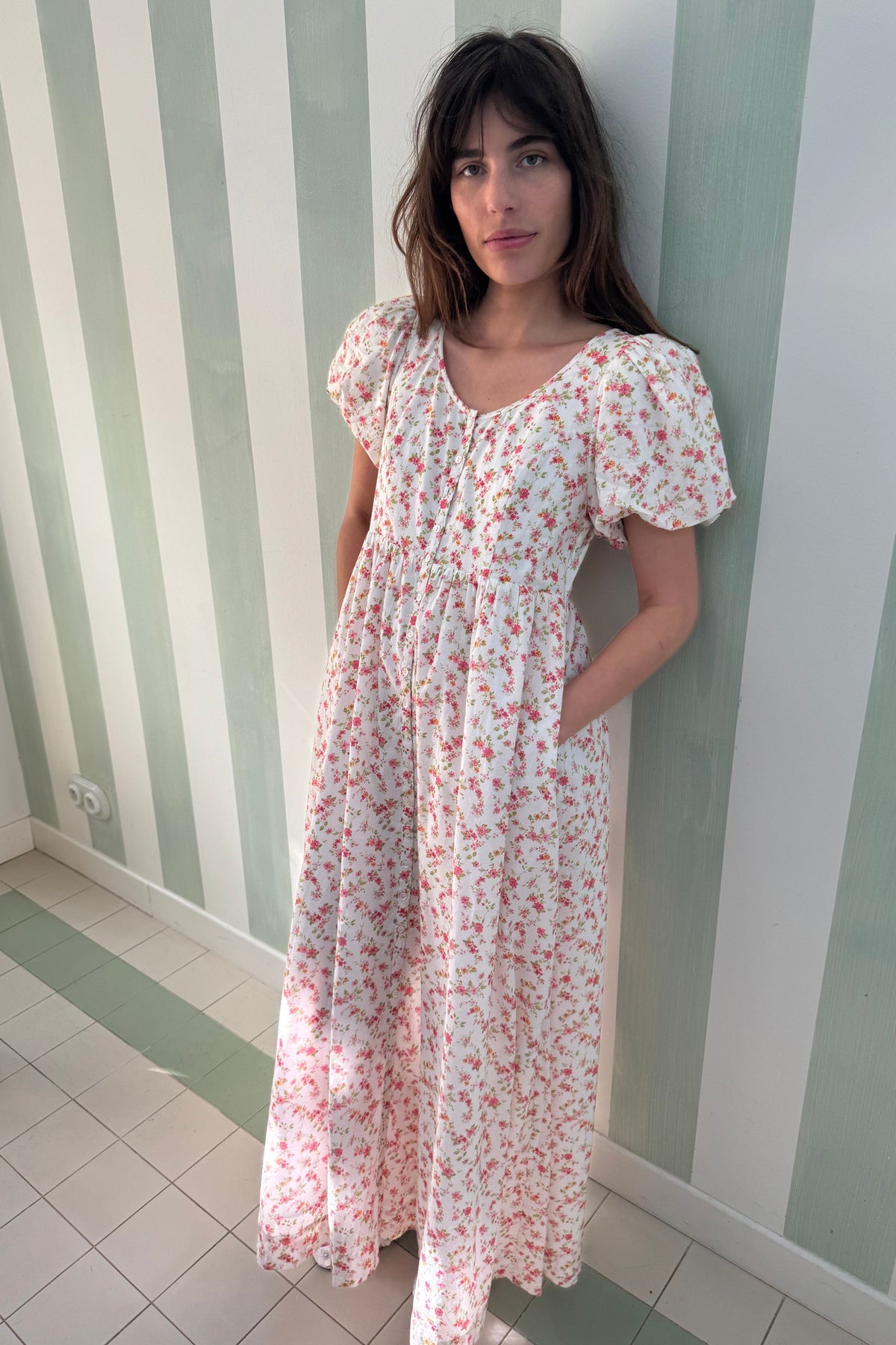 Lacey Midi Dress in Cottage Floral