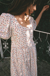 Laney Midi Dress in Clementine flower