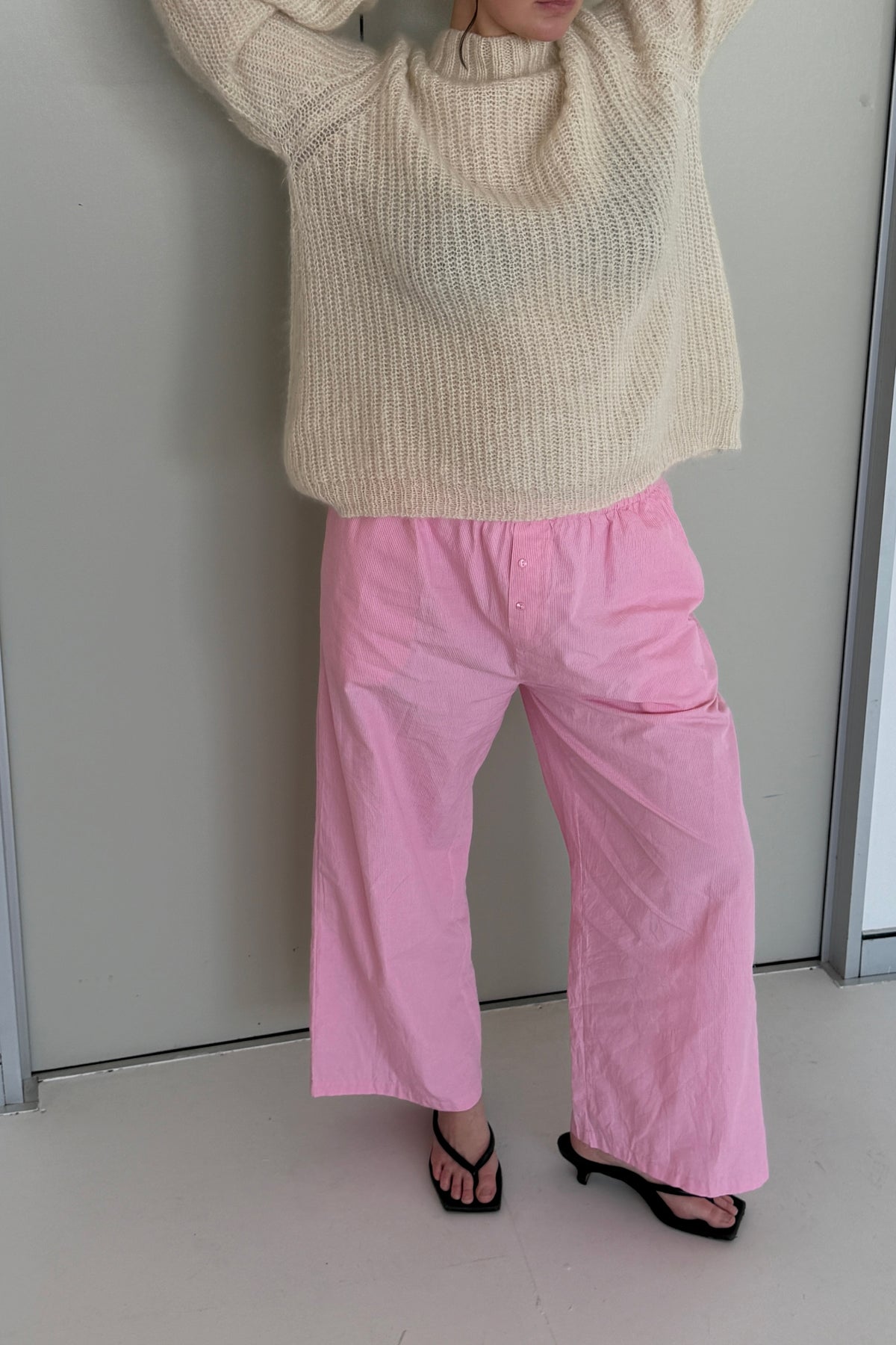 Luka Pant in Juni Rose Pinstripe