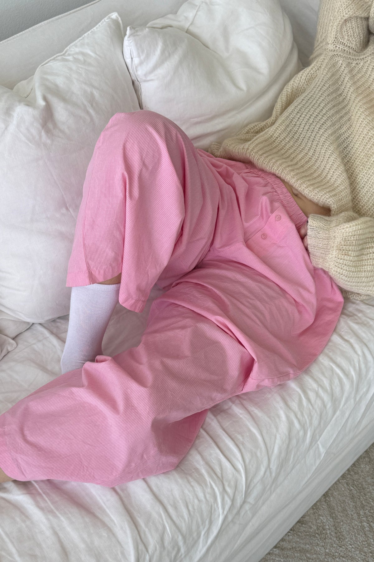 Luka Pant in Juni Rose Pinstripe